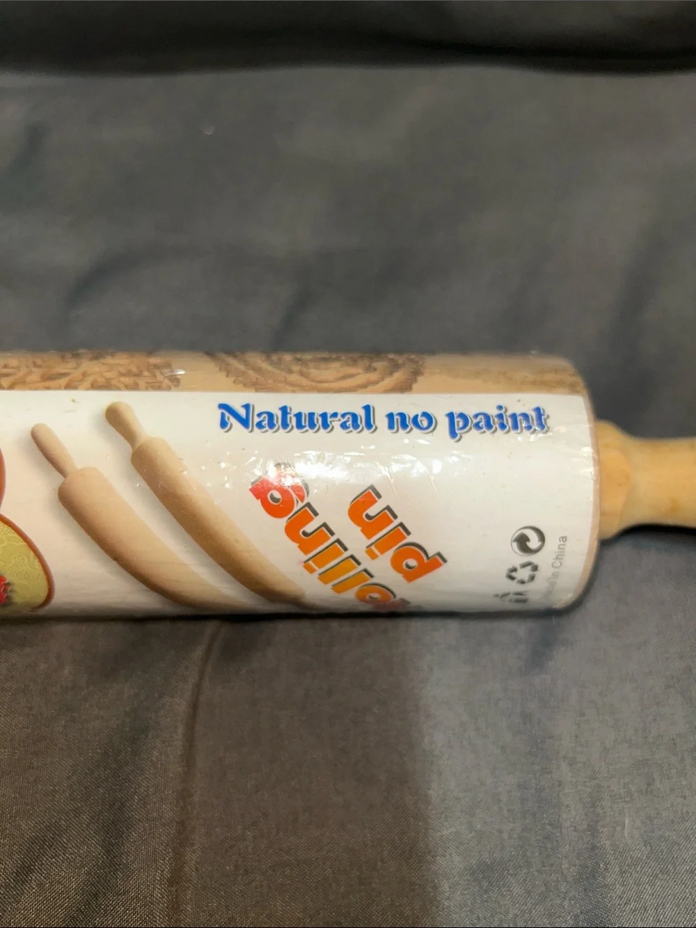 Engraved Wooden Rolling Pin - Light Natural w paisley design